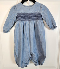 Vintage Ralph Lauren Baby Romper Size 6M 100 Cotton Natural Fabric