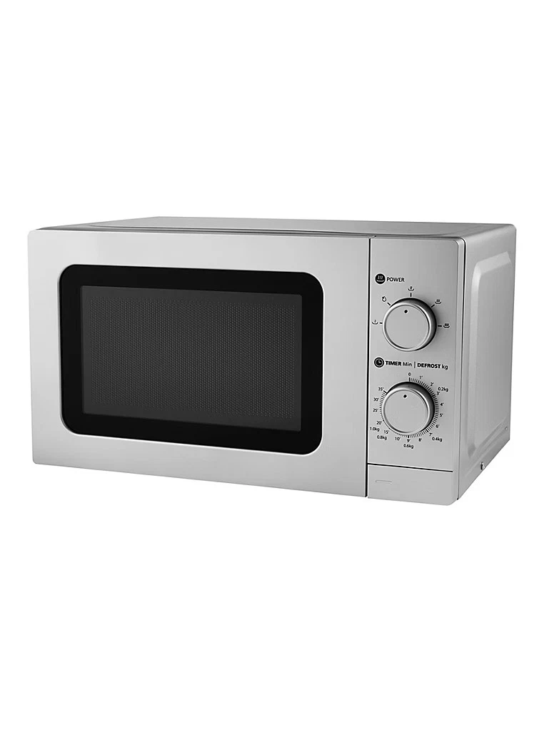 Silver Manual Microwave 5 Heat Settings Defrost Function 35 Minute Timer 700W