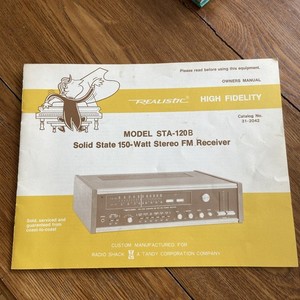 Original Realistic Model STA-120B Stereo Receiver 31-2042 Owner's Manual