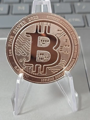 1 oz Bitcoin Silver Round .999 fine Silver Bullion 1 Troy Ounce Toned