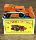Vintage Lesney Matchbox Series No. 58 Drott Excavator Orange W/Original Box