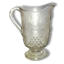 EAPG Pitcher Beatty-Brady Glass Admiral Dewey Spanish American War Commemorative
