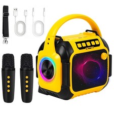 Karaoke Machine for Adults  Kids with 2 Wireless Microphones, 10W Portable B...