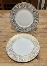 2 X Wedgwood Gold Florentine dinner  Plates 27cm in excellent condition 