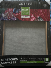 Stretched Canvas - Premium - 11 " x 14" - Bulk Pack of 8 - Primed -Black