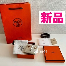 Hermes Brand New Complete Accessories Mini Pop H Earrings White Rose Gold Pink