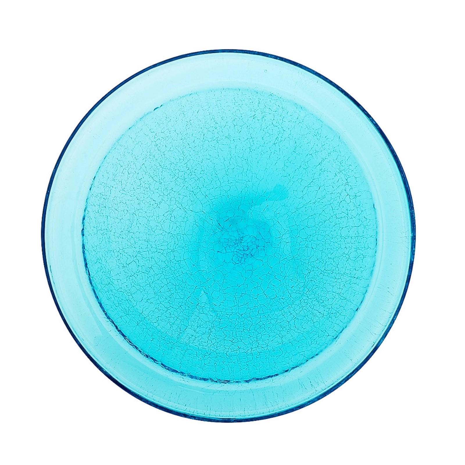 Achla Teal 12.5 Inch Reflective Crackle Glass Birdbath Bowl