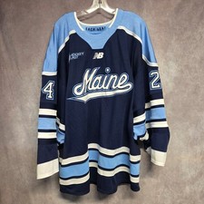 New Balance University Of Maine Black Bears 24 NCAA Hockey Game Jersey Goalie XL