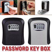 Wall Mounted Combination Lock Key Safe Storage Box Security Home Outdoor Grey
