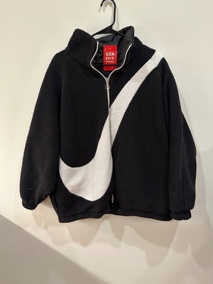 Nike Sportswear Reversible Loose Fit Swoosh Women Jacket CZ4063-010 Size Large
