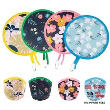 4 Styles Floral Round Foldable Hand Fan Japanese Foldable Fan Style 4Pcs Floral