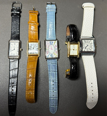 5 x Tank Style Watch Lot - JBK Seiko Kendall & James Coldwater Creek Gossip