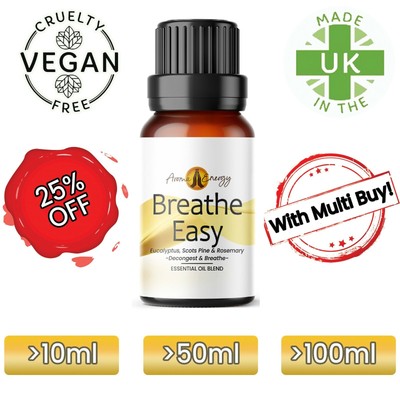 Breathe Easy reines ätherisches Öl - Mischung aus Eukalyptus-, Kiefern- & Rosmarinölen