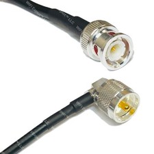 LMR195 Silver BNC MALE to UHF Male Angle Coax RF Cable USA Lot