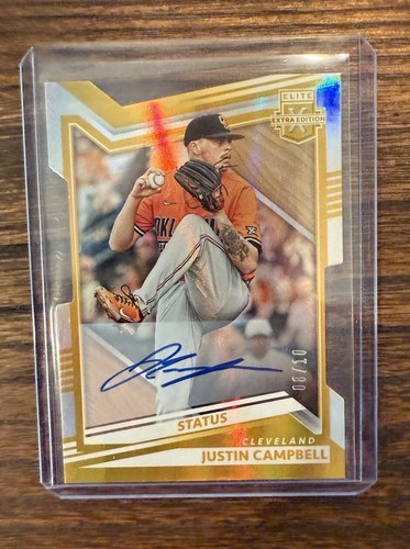 2022 Panini Elite Extra Edition Justin Campbell Status Gold Die-Cut #'d /10