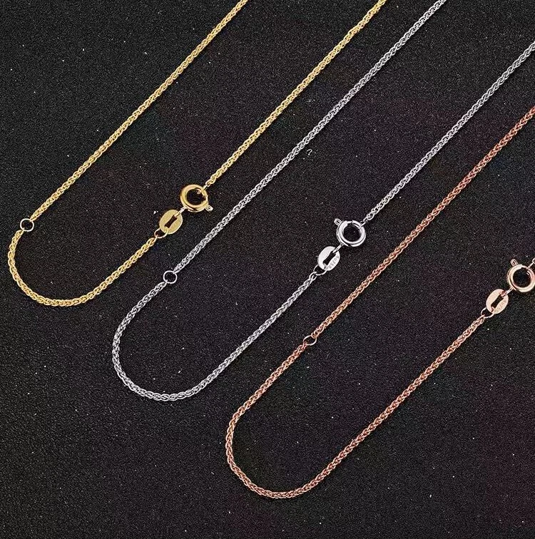 Gold Chains for Women 18K Real Solid Necklace Yellow White Rose 20 inches New - Image 4 of 4