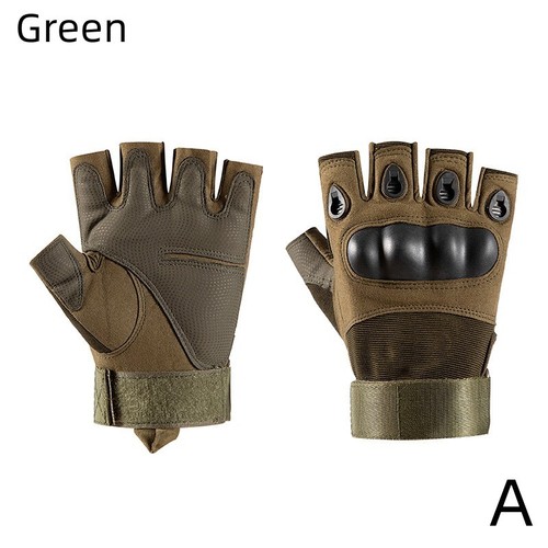 Women Men Tactical Gloves Motorcycle Cycling Half Finger Glove with Hard Knuckle - Picture 29 of 31