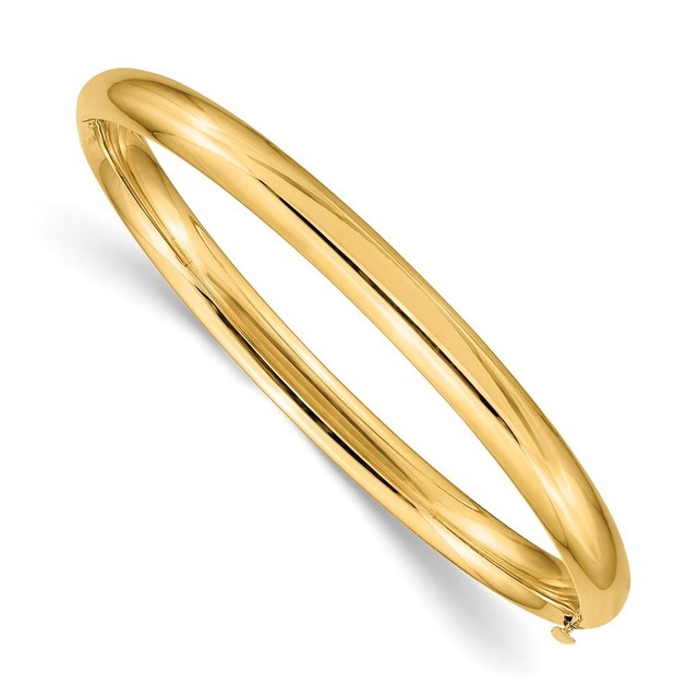 Genuine 14k Yellow Gold 5mm Hinged Childs Baby Bangle Bracelet 3.95 gr 6 Inches eBay