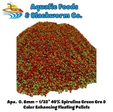 8-lb .8mm Green Gro & Color Enhancing Floating Pellets Baby, Small, Pond Fish