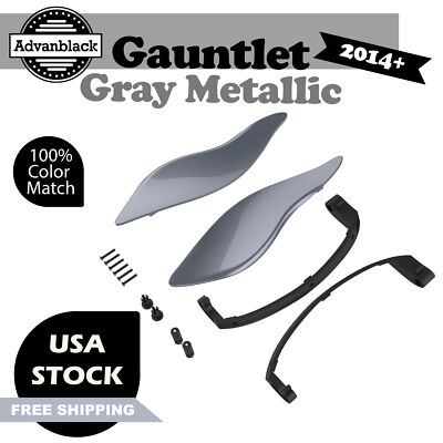 Gauntlet Gray Metallic Air Deflectors Batwing Fairing Wind For Harley 14+