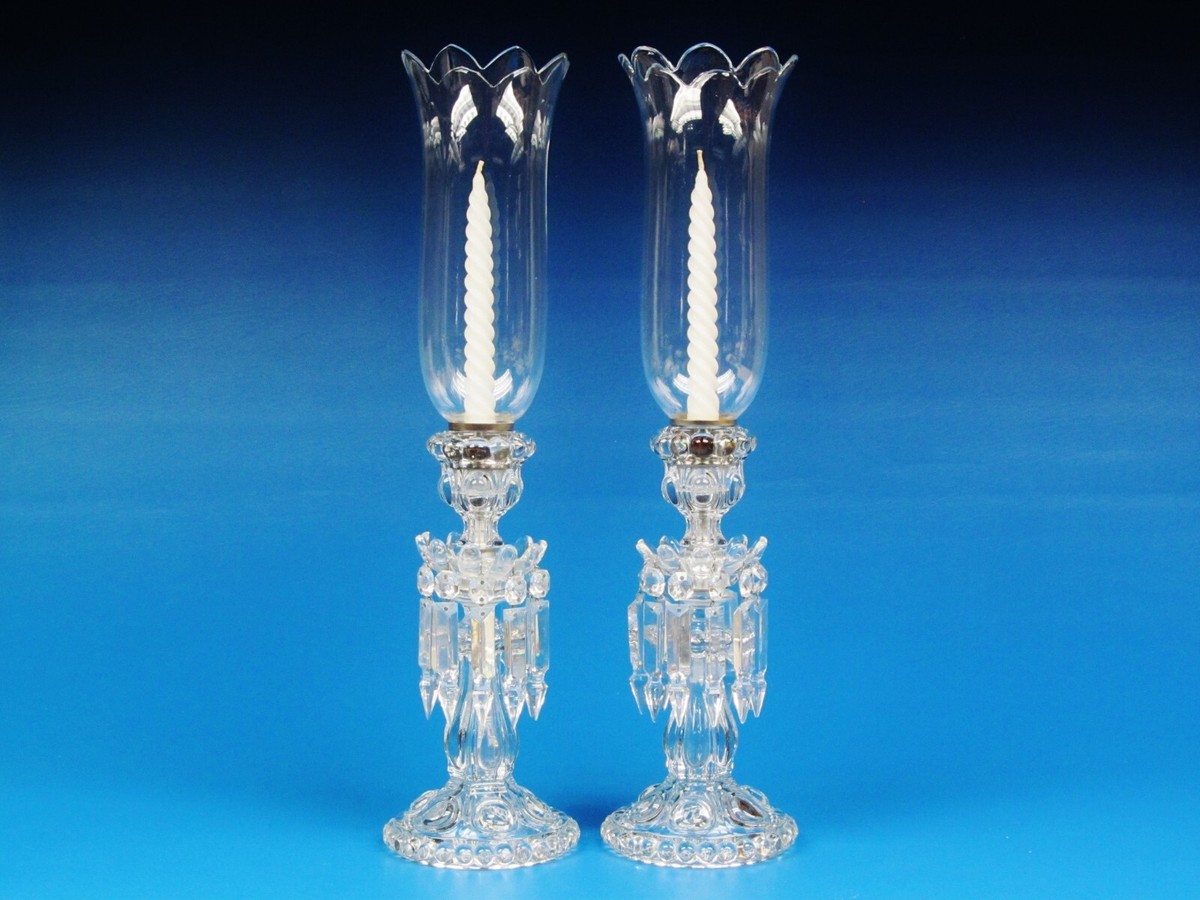 Pair Of Magnificent Single Light Baccarat Crystal Candelabra