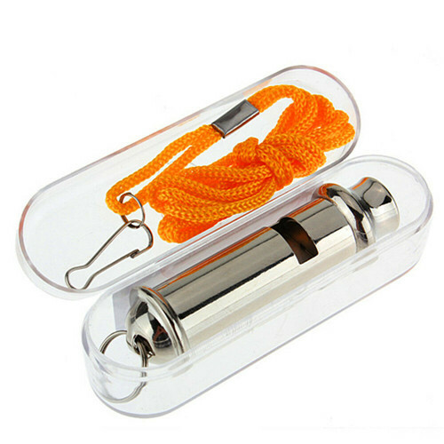 Lot 10 pcs Silver Metal Survival Whistle Neck Chain For Emergency Camping, Large - Picture 7 of 8