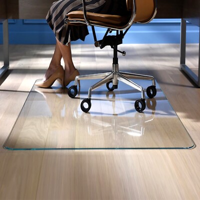 Glass Chair Mat, Tempered Glass Floor Mat for Office, Carpet
