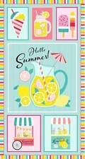 Michael Miller Fabrics~Hello Summer Panel~24", DCX11168, Ice Cream Lemonade