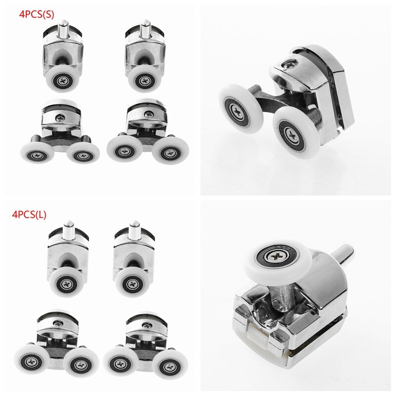 2pcs Shower Bath Door Rollers Runners Wheels Pulleys 19/23/25/27mm Dia Replacement