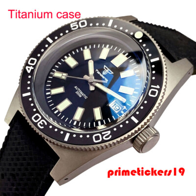 Tandorio Titanium 62mas Dive Automatic Men Watch Double Domed AR Sapphire Date