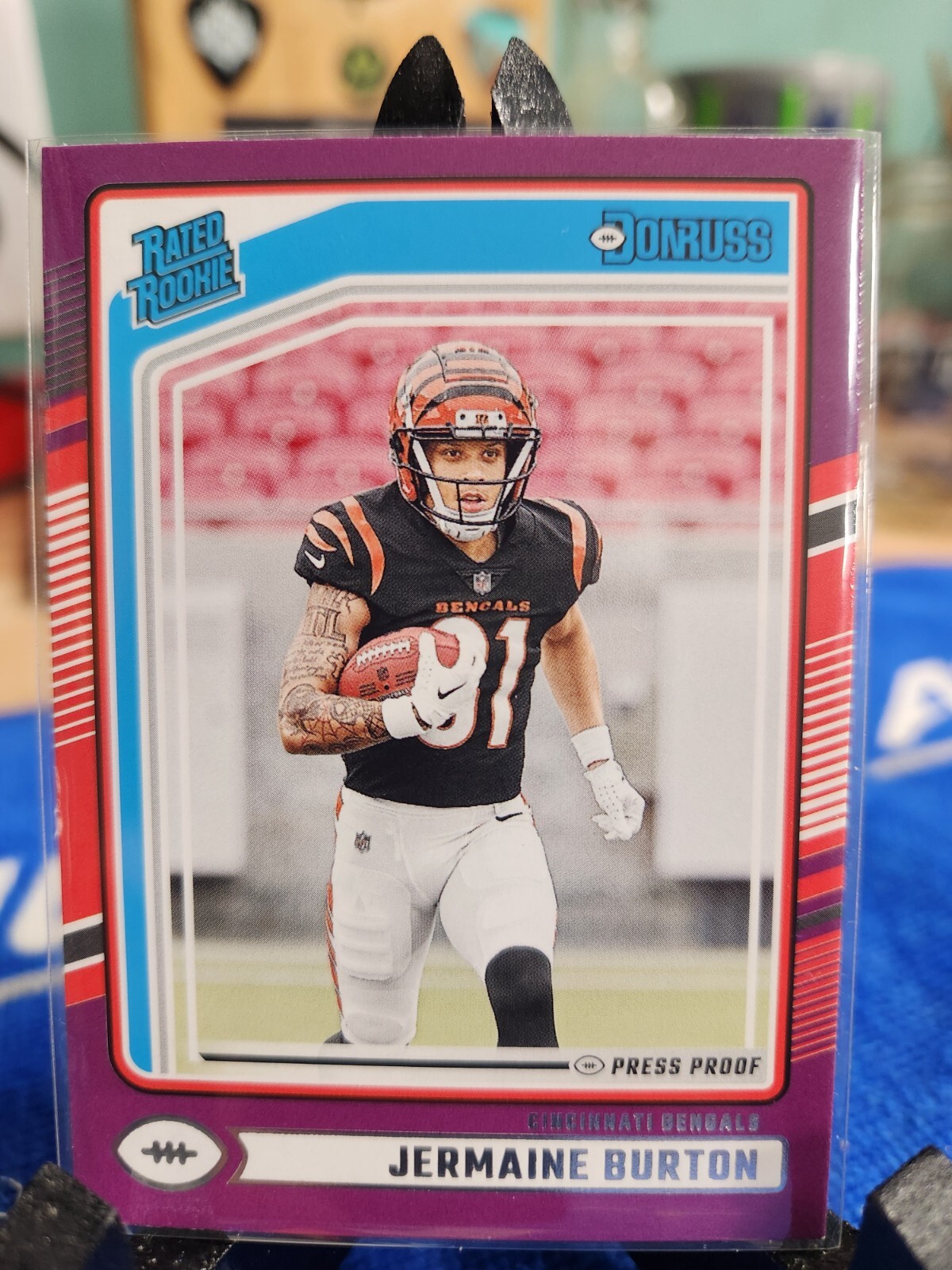 2024 Donruss Football Jermaine Burton Purple Press Proof Rated Rookie
