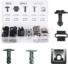 60Pcs Engine Undertray Cover Clips Bottom Metal Screw Bolt Kit for Audi VW