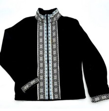 Alpine Sky Womens  Black Fleece Jacket W Embroidery Xl