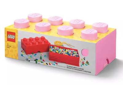 LEGO Stackable Storage Brick 8 Knobs (Light Pink)
