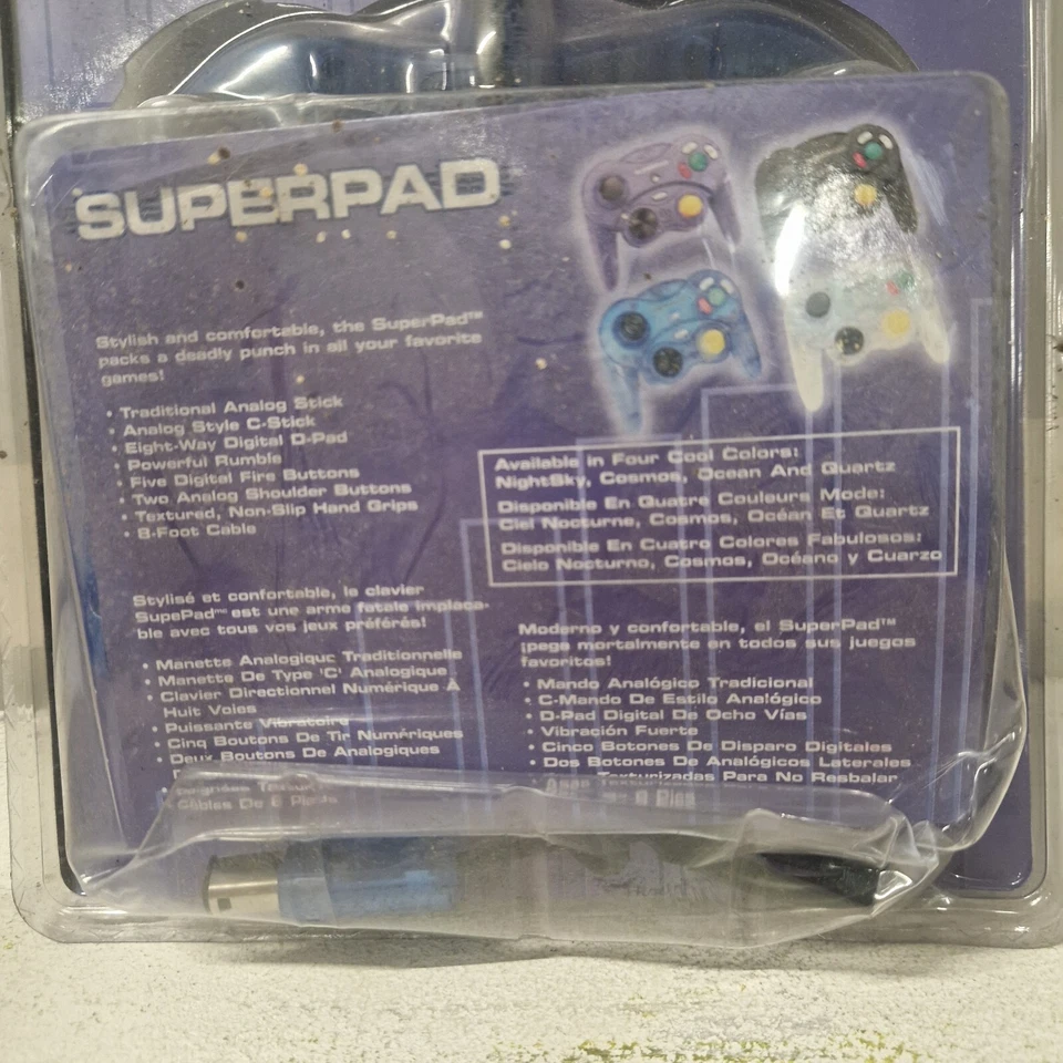 InterAct ThirdParty SuperPad Gamecube Controller ClearBlue New Damaged Packaging - Image 3 of 3