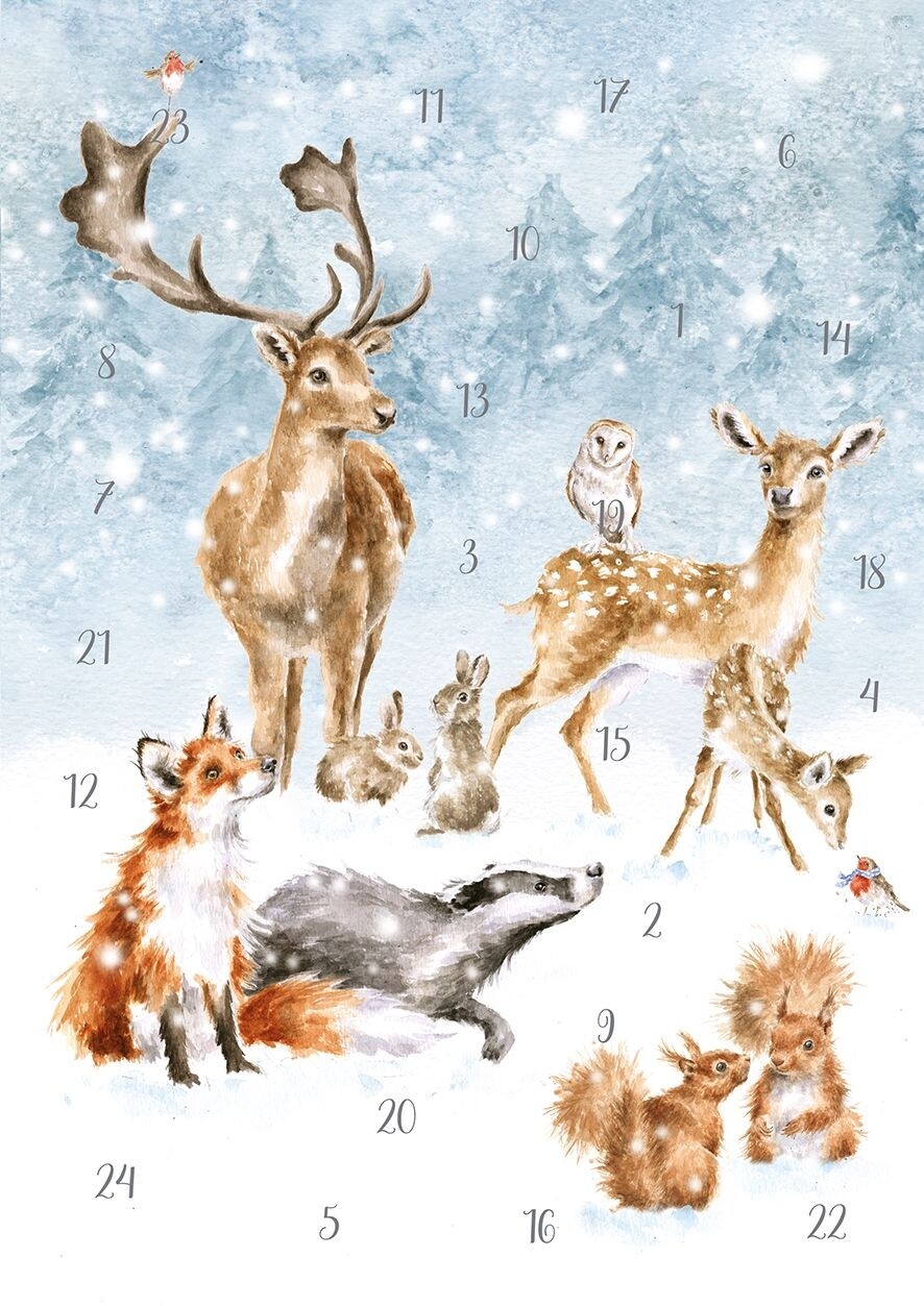 Wrendale Designs Winter Wonderland Traditional A4 Christmas Advent Calendar