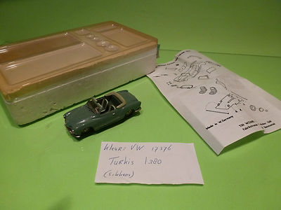 METAL BUILT KIT TIN WIZARD 152 VOLKSWAGEN KARMANN GHIA CABRIOLET - GREEN 1:43 VG