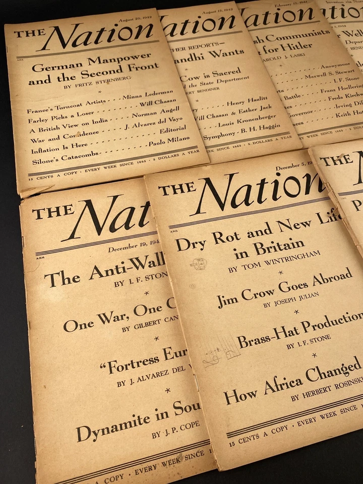 The Nation WWII Magazine Lot 1941–1942 Politics & War Coverage 9 Issue Lot Foto 4 de 4