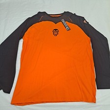 NEW Valencia CF Shirt Men's 3XL XXXL Orange Black Kappa Football Long Sleeve