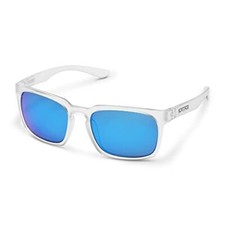 Suncloud Hundo Polarized Sunglasses, Matte Crystal/Polarized Blue Mirror,One Siz