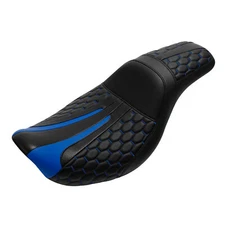 Black+Blue Driver Rider & Passenger Seat Fit For Harley Dyna Low Rider 2006-2017