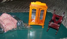 Mini Henry Ford Museum Rocking Chair + Stripe Sofa Chair + Melissa & Doug Hutch