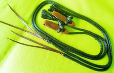 J & S TACK Unused 9' Buckaroo Ranch SPLIT REINS & Leather SLOBBER STRAPS~POPPERS