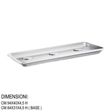 SOTTOFIORIERA SOTTOVASO ANTHEA BIANCO PER FIORIERA CM 100 - CM 94X40X4,5 H