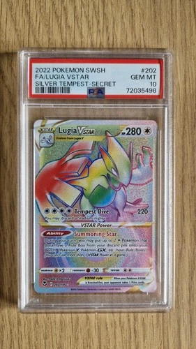 Lugia VSTAR 202/195 PSA 10 Gem Mint - Secret Rainbow Rare - Silver Tempest 2022