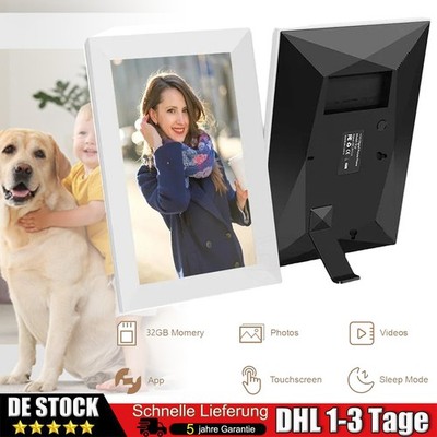 Digitaler Bilderrahmen - 10,1 Zoll IPS Display Touch, WIFI, Frameo 32GB, Weiß