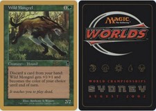 Moderate Play, English MTG Regular Wild Mongrel - Raphael Levy - 2002 World Cham