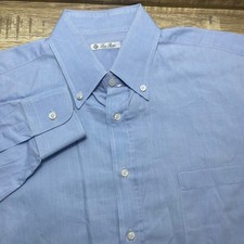Loro Piana Striped Button Down Dress Shirt Men 15/15.5 - 32 Blue Cotton Italy