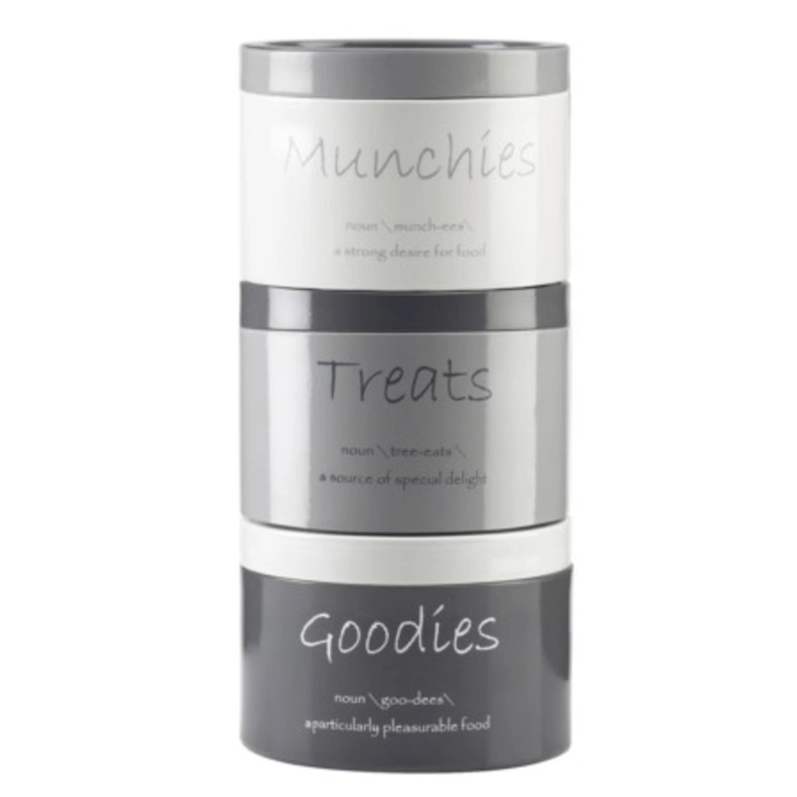 NEW Sealed Stackable Snack Canisters Set of 3 - Munchies Treats Goodies