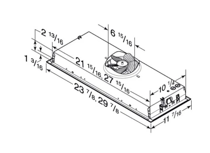 broan- nutone BBN1243SS inserto personalizado con extractor de 2 velocidades y luz,  Foto 2 de 4